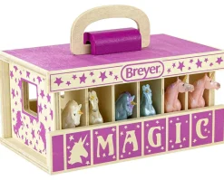 Unicorn Magic Wood Carry Stable with 6 Unicorns